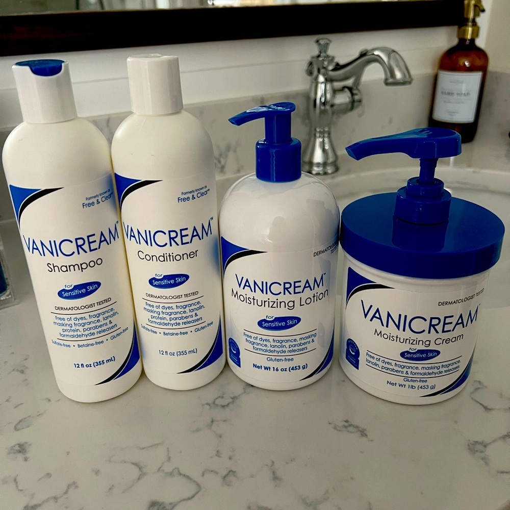 Vanicream Shampoo, Conditioner, Moisturizing lotion, & Moisturizing Cream